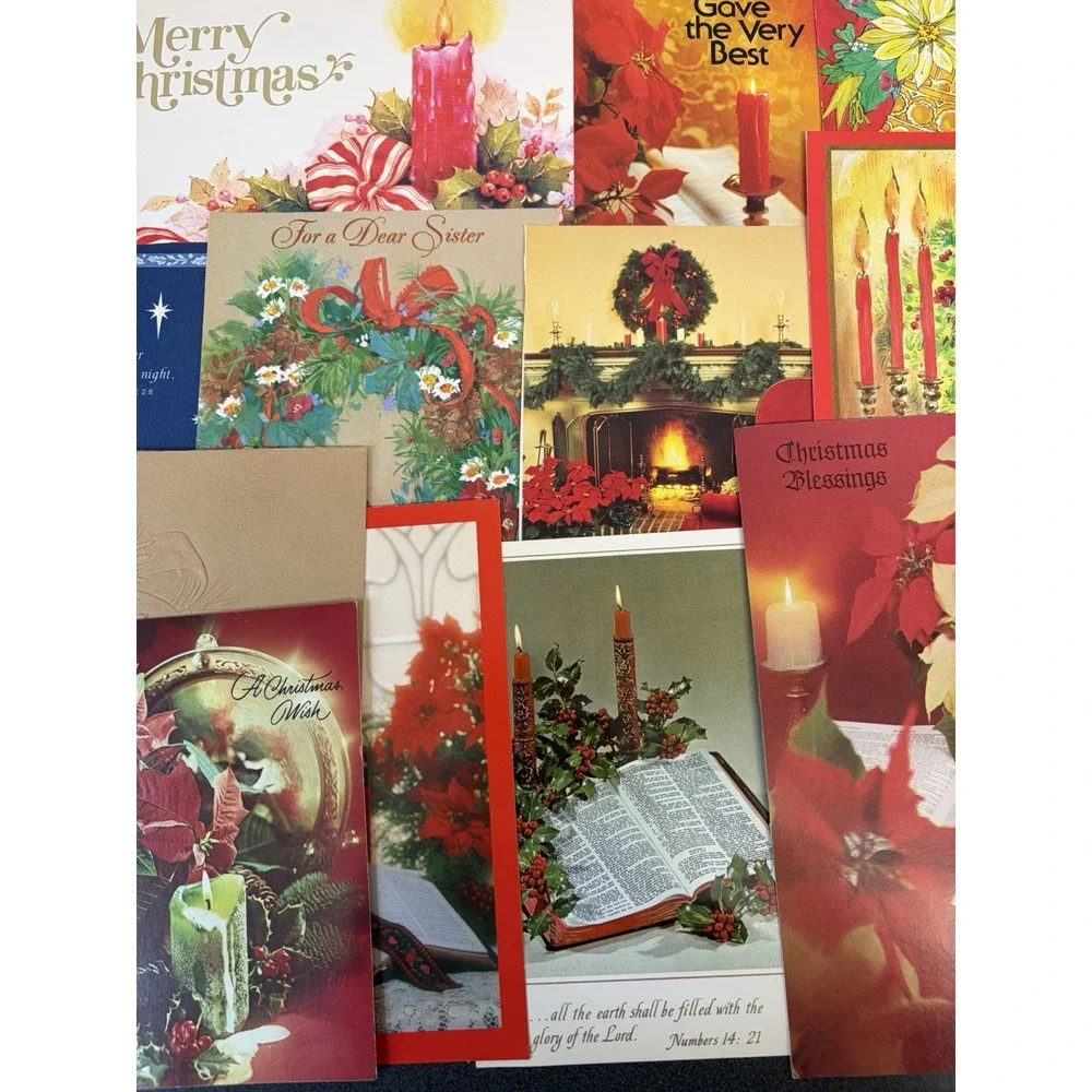 Vintage Christmas Cards Fronts ONLY Traditional Scrapbooking Decoupage Lot 50+